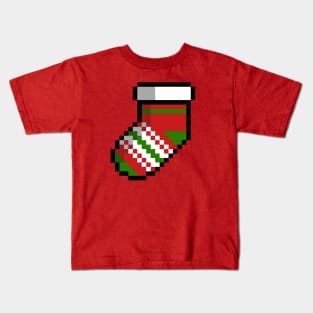 Cute Christmas socks pixel Kids T-Shirt